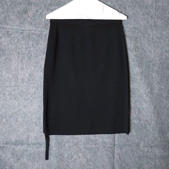 ST JOHN COLLECTION Black Santana Knit Stretch Straight Pencil Skirt Size 2 - Picture 3 of 7